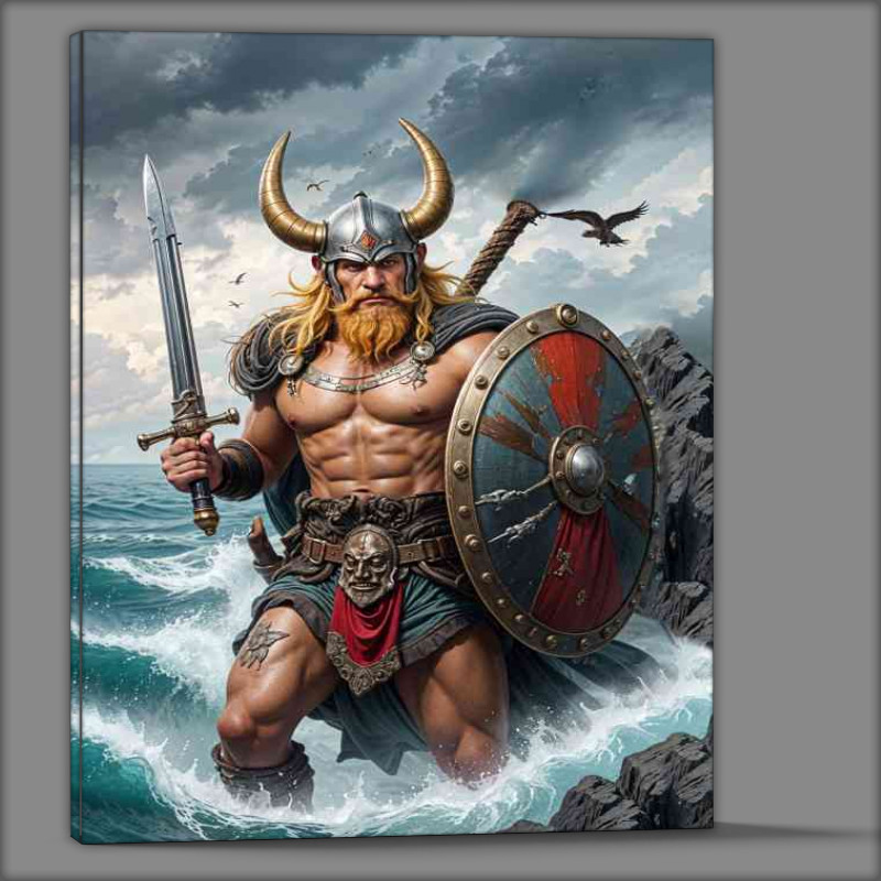 Buy Canvas : (Viking of valhalla on way to battle)
