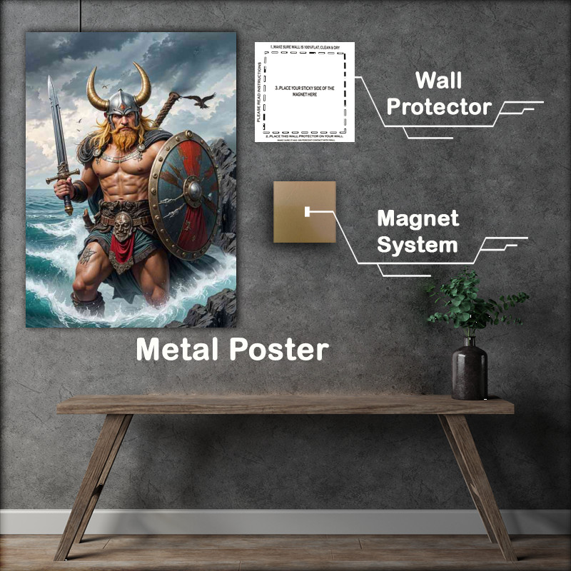 Buy Metal Poster : (Viking of valhalla on way to battle)