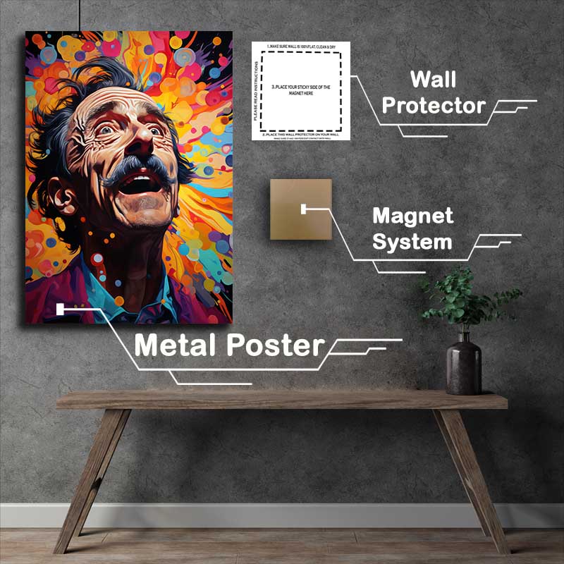 Buy Metal Poster : (Abstract Expressions Faces in a Riot of Colors)