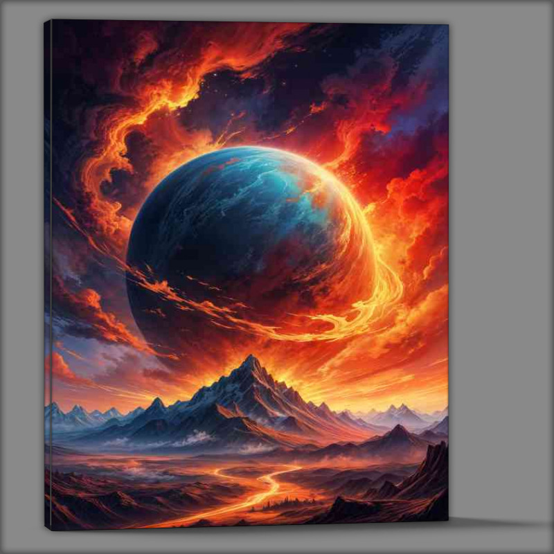 Buy Canvas : (Large glowing planet with a vibrancy)
