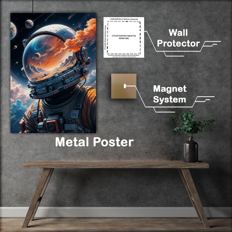 Buy Metal Poster : (Spaceman surreal flowing colours)
