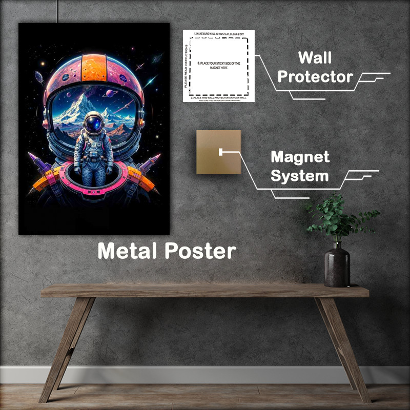 Buy Metal Poster : (Futuristic astronaut with helmet)