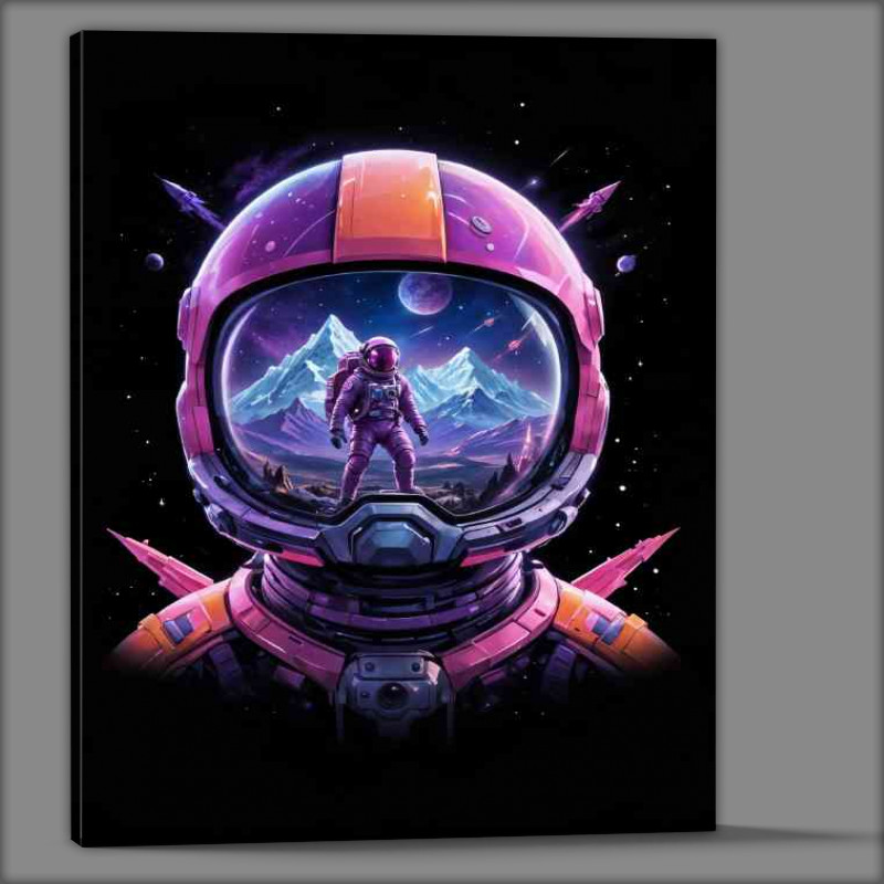 Buy Canvas : (Futuristic astronaut with helmet neon)