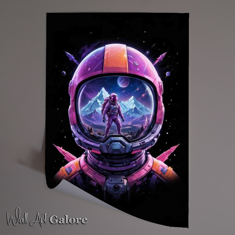 Buy Unframed Poster : (Futuristic astronaut with helmet neon)