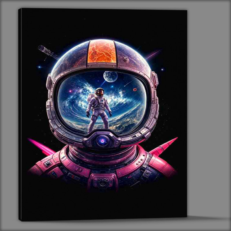 Buy Canvas : (Futuristic astronaut with helmet neon colours)
