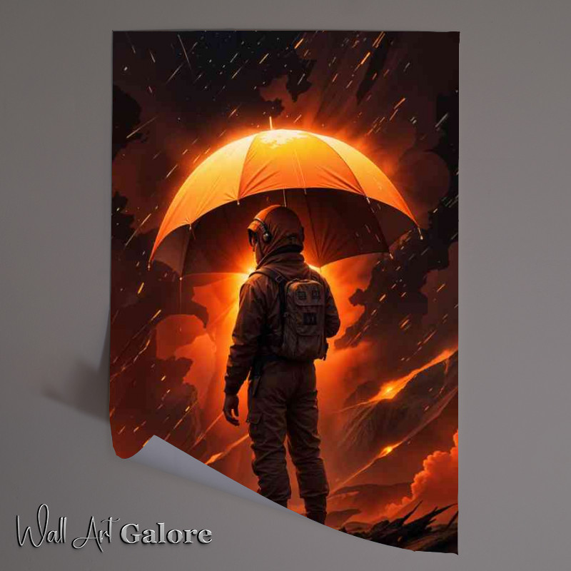 Buy Unframed Poster : (Space man in a metior shower)