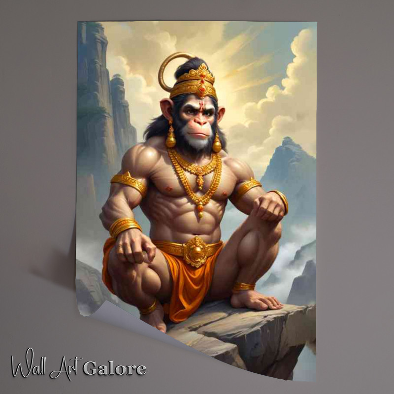Buy Unframed Poster : (Diety Lord Hanuman in the mountains)