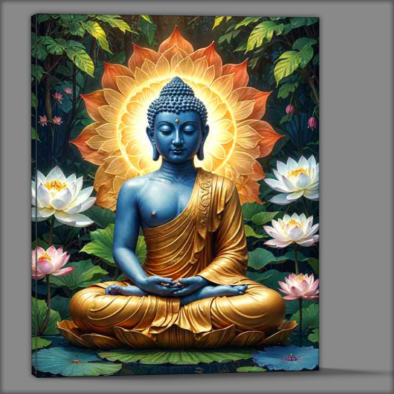 Buy Canvas : (Lord Bubbha surrounded by lotus flower)