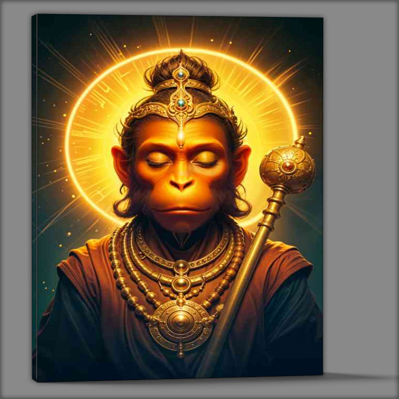 Buy Canvas : (Lord Hanuman deity golden glow)