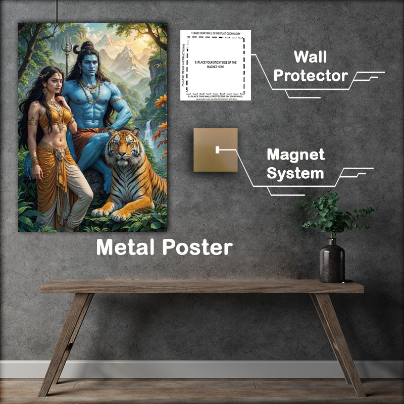 Buy Metal Poster : (Lord Shiva and Shakti Divine Love)