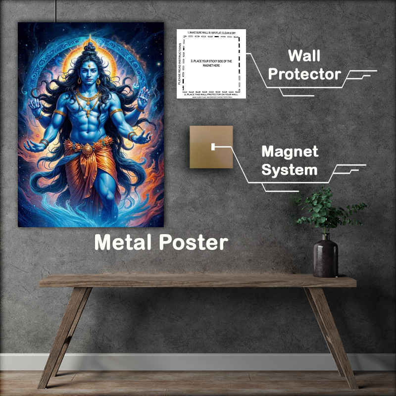 Buy Metal Poster : (Lord Shiva colourful hands out)