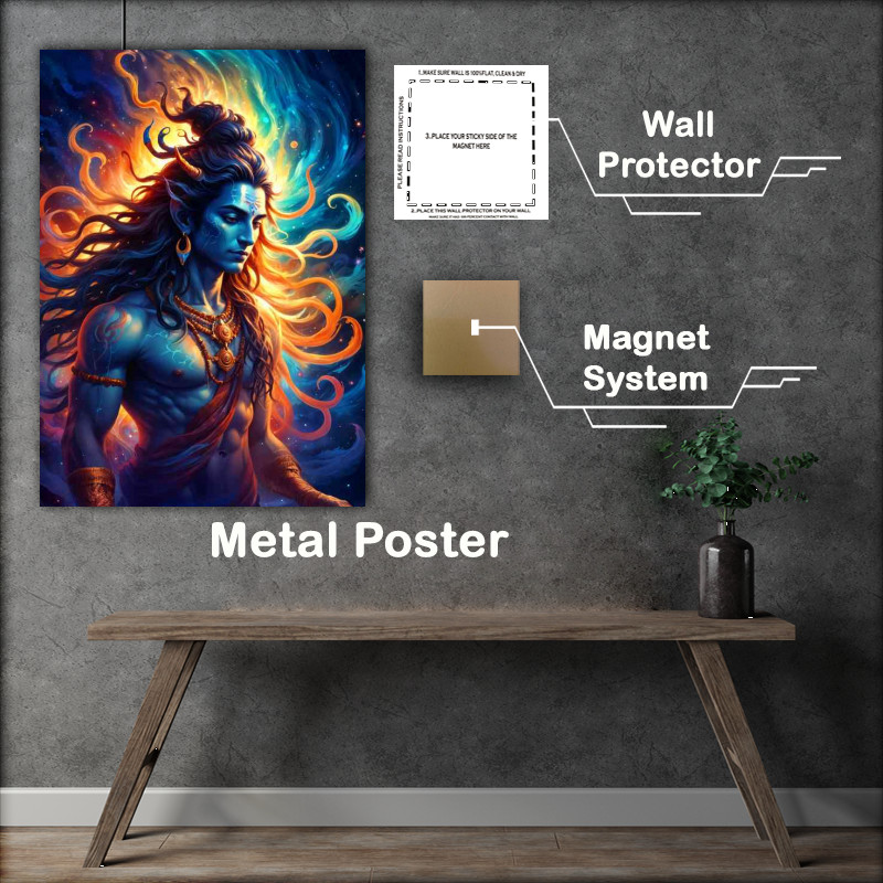 Buy Metal Poster : (Lord Shiva in full swirly colours)