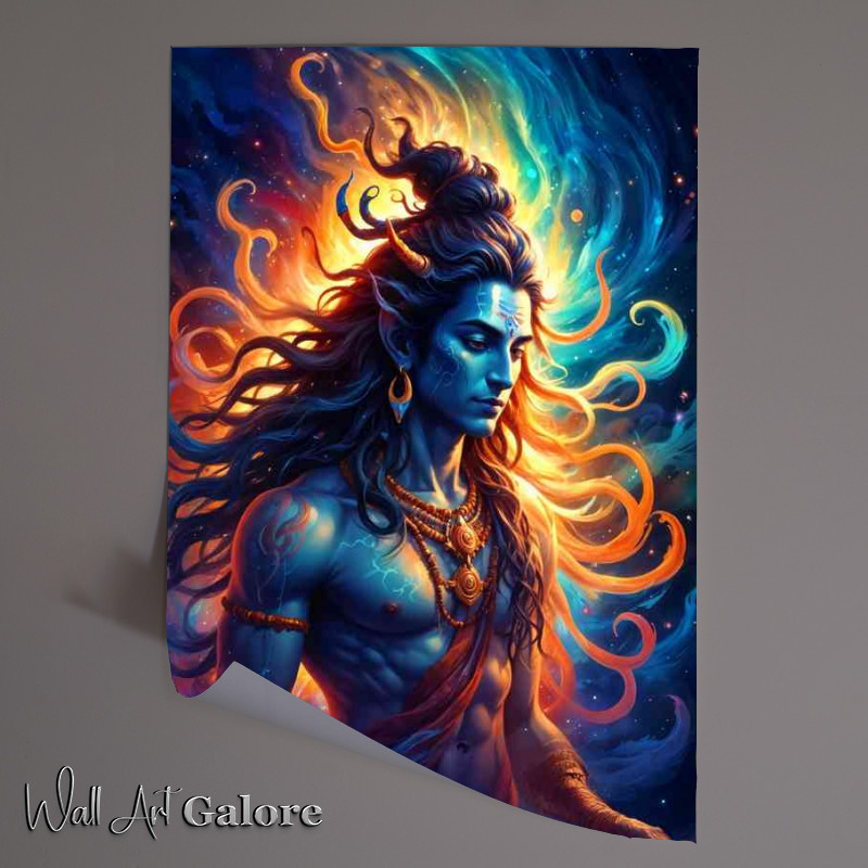 Buy Unframed Poster : (Lord Shiva in full swirly colours)