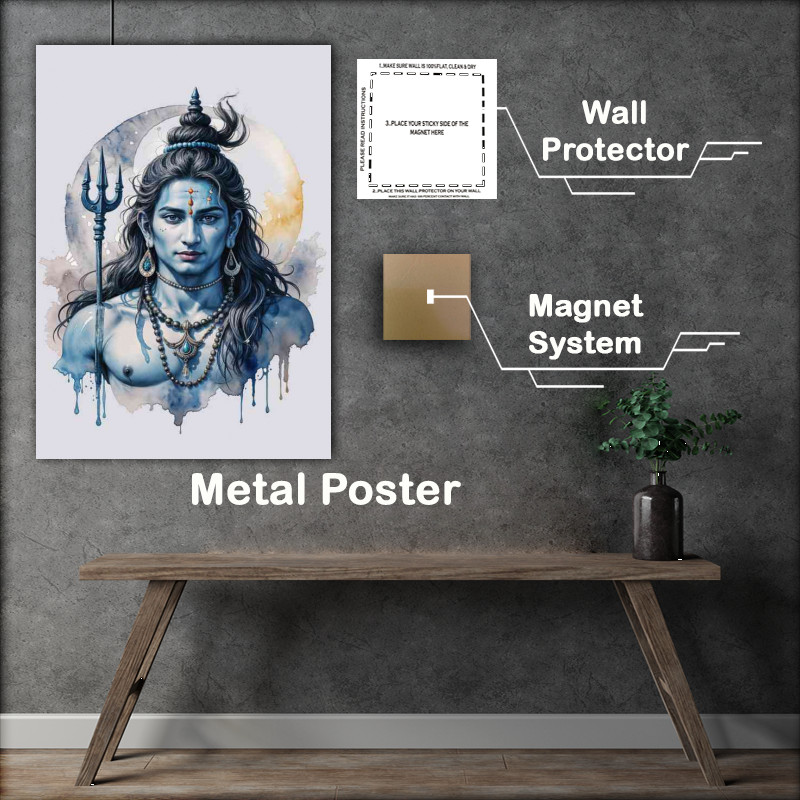 Buy Metal Poster : (Lord Shiva with staff)