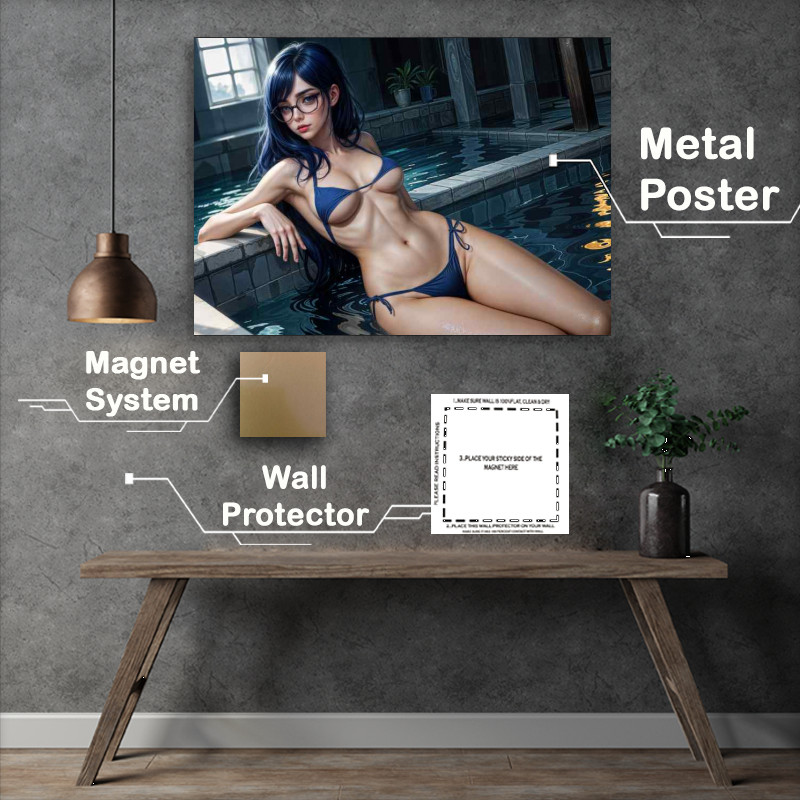 Buy Metal Poster : (Animae girl bathing)