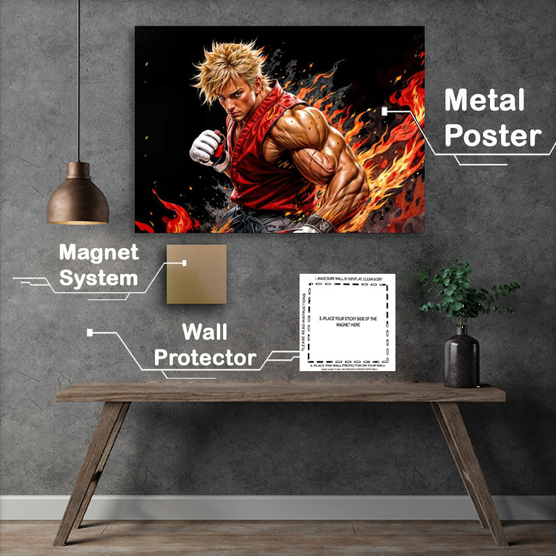 Buy Metal Poster : (Ken street fighter style animae)