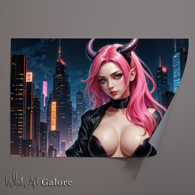 Buy Unframed Poster : (Pink devil animae girl)