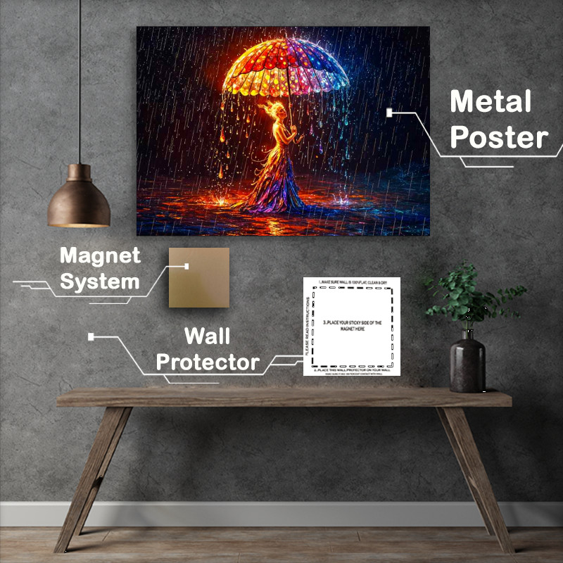 Buy Metal Poster : (coloured rainbow umberella)