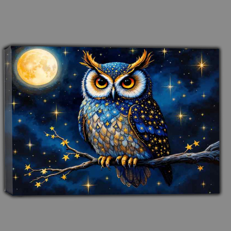 Buy Canvas : (Endeering night owl with full moon)
