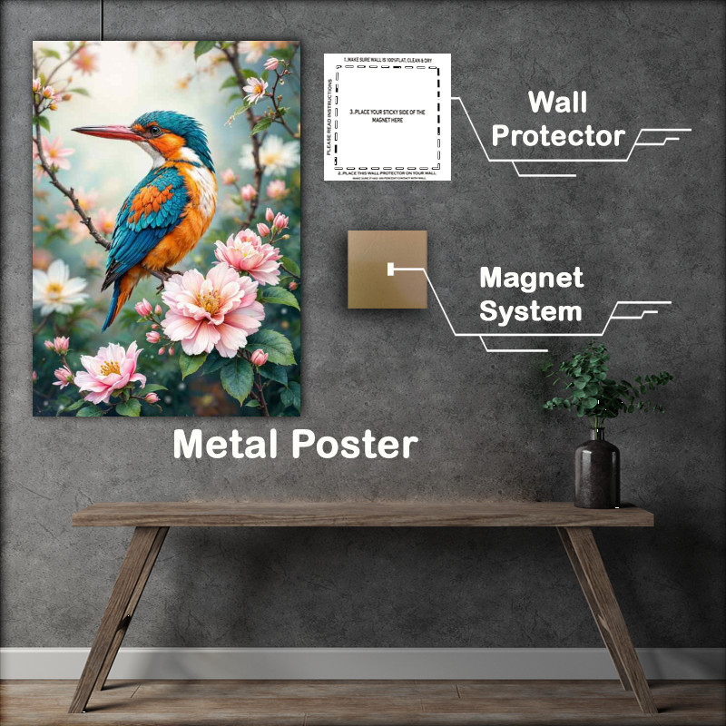 Buy Metal Poster : (Elegant Kingfisher on a perch)