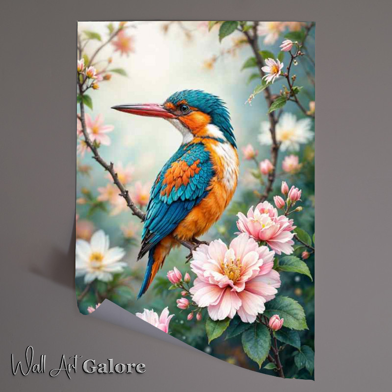 Buy Unframed Poster : (Elegant Kingfisher on a perch)