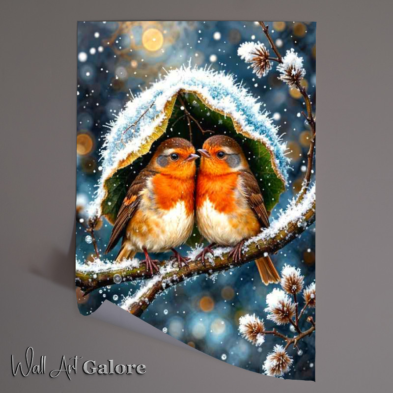 Buy Unframed Poster : (robins in the winter)
