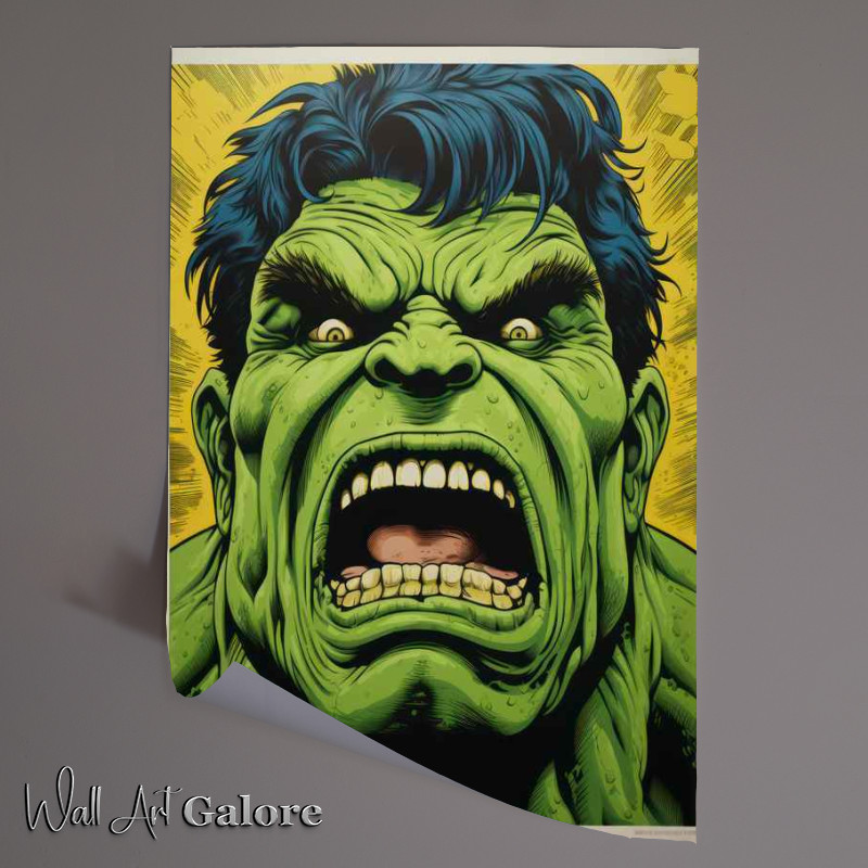 Buy Unframed Poster : (Hulk Angry face cartoon style art)