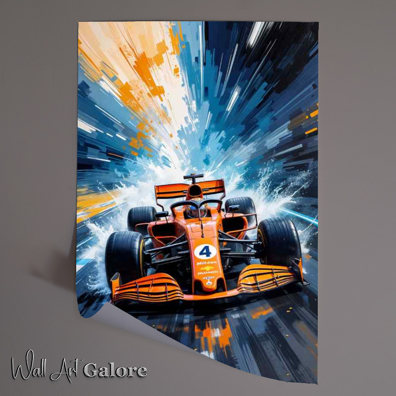 Buy Unframed Poster : (Lando norris and mclaren abstract style)