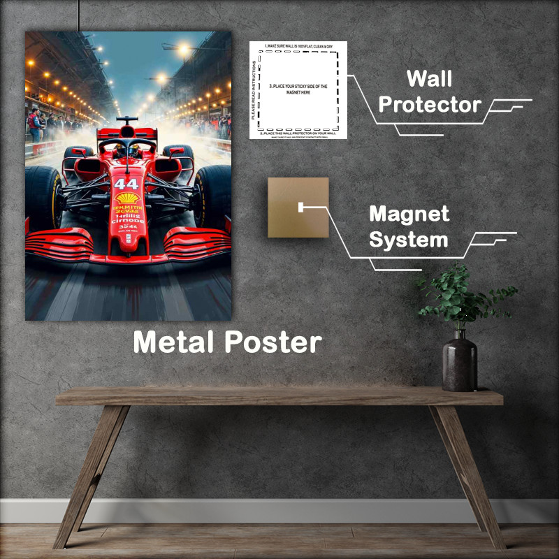 Buy Metal Poster : (The working team ferrari and lewis)