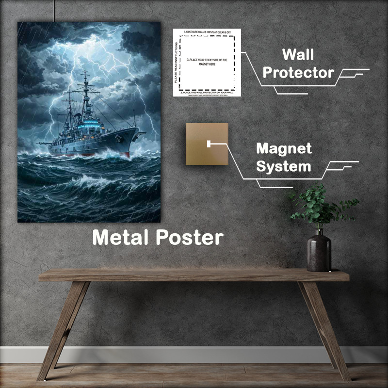 Buy Metal Poster : (Aircraft carrier at sea)