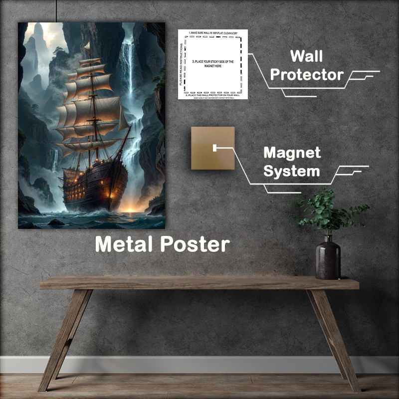 Buy Metal Poster : (Large sailing ship on the seas)