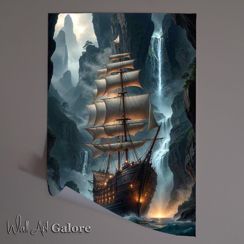 Buy Unframed Poster : (Large sailing ship on the seas)