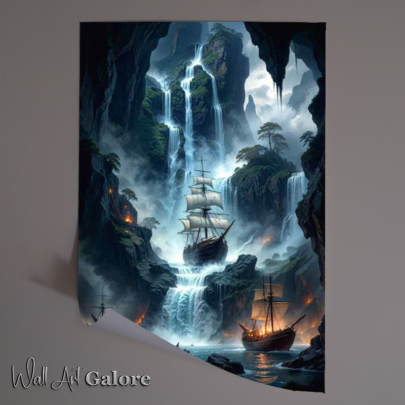 Buy Unframed Poster : (Sailing ships in the cove)