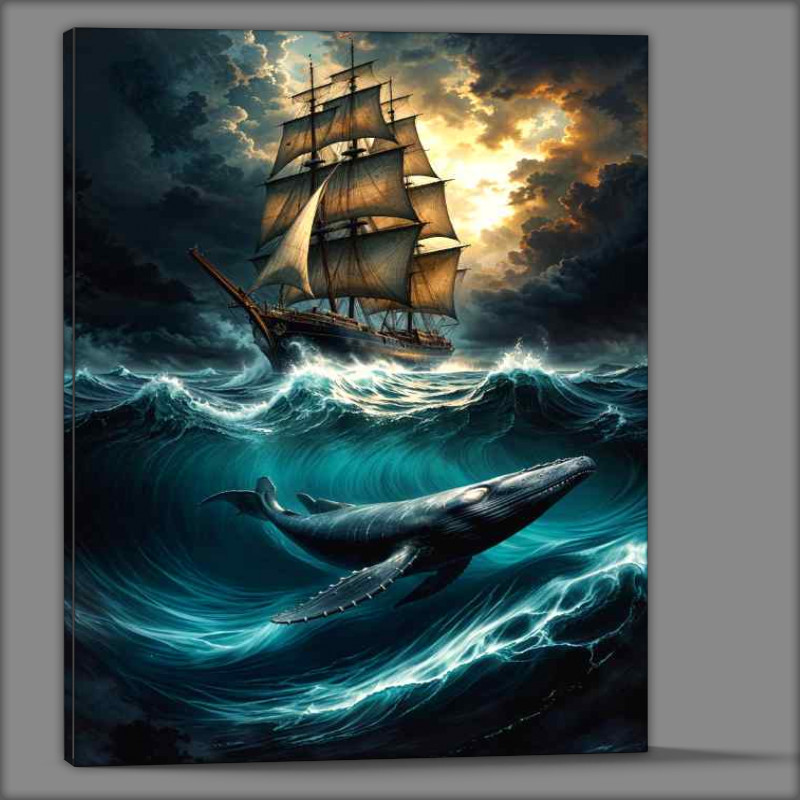 Buy Canvas : (The whale and the sail ship)