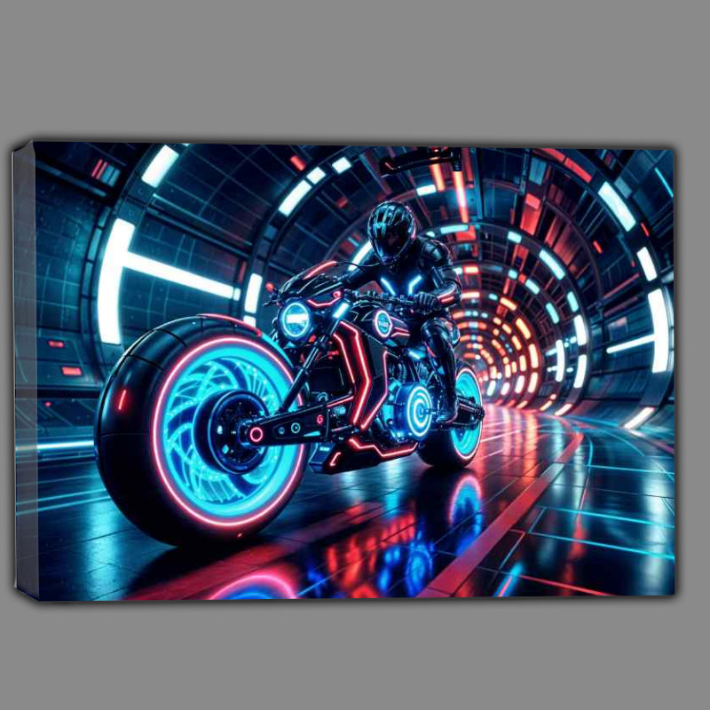 Buy Canvas : (Tron neon futuristic motorbike)