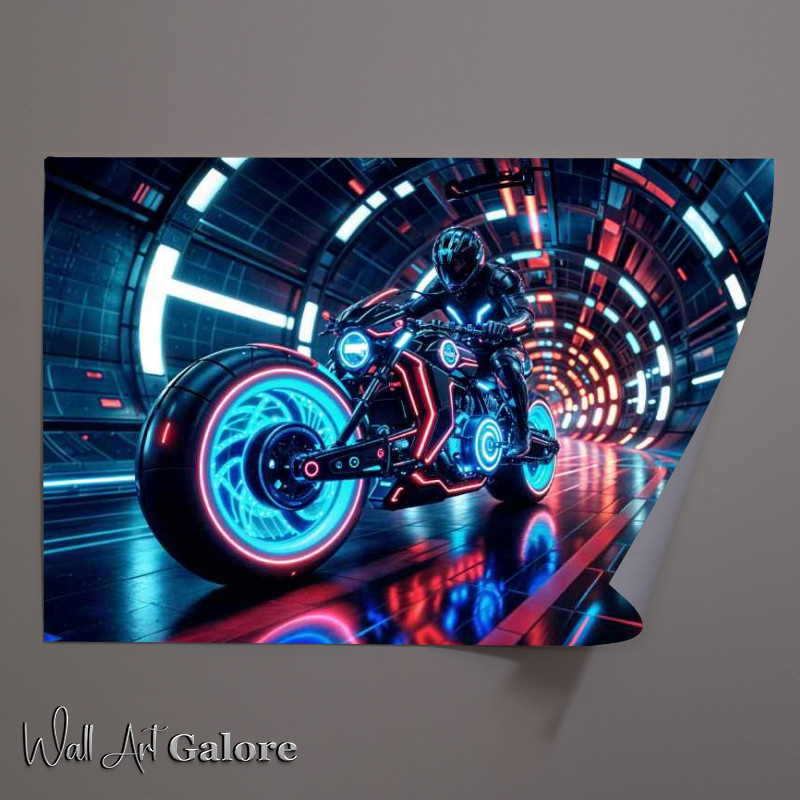 Buy Unframed Poster : (Tron neon futuristic motorbike)