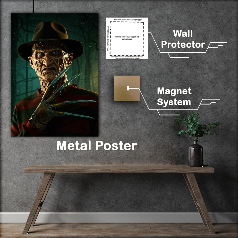 Buy Metal Poster : (Freddy kruger on halloween)
