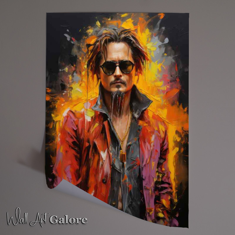 Buy Unframed Poster : (Pallet knife painting of Johnny Depp very colourful)