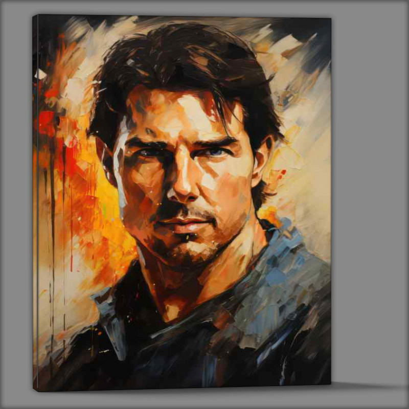 Buy Canvas : (Pallet knife painting of Tom Cruise top gun style)