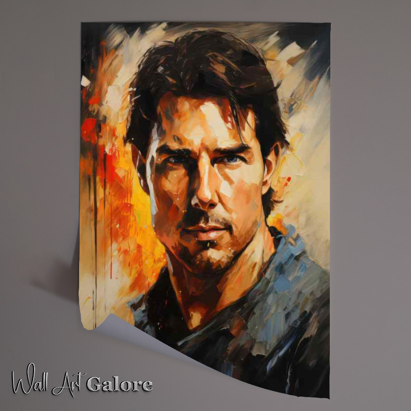 Buy Unframed Poster : (Pallet knife painting of Tom Cruise top gun style)