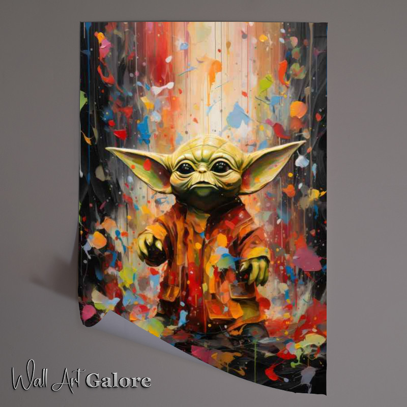 Buy Unframed Poster : (Pallet knife painting of Yoda Very colourful)