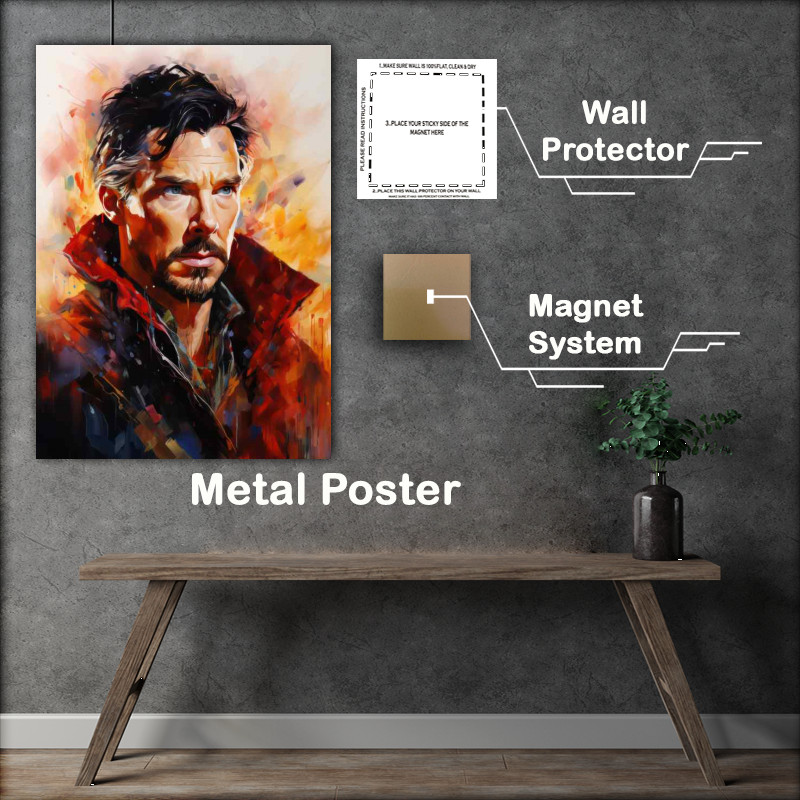 Buy Metal Poster : (Pallet knife painting of doctor strange style)