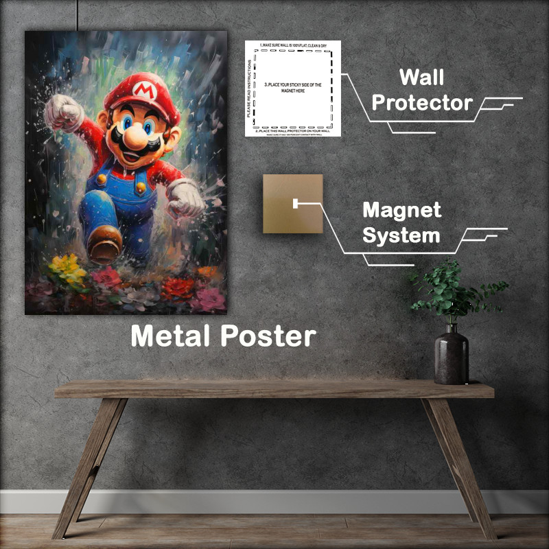 Buy Metal Poster : (Pallet knife painting of mario)