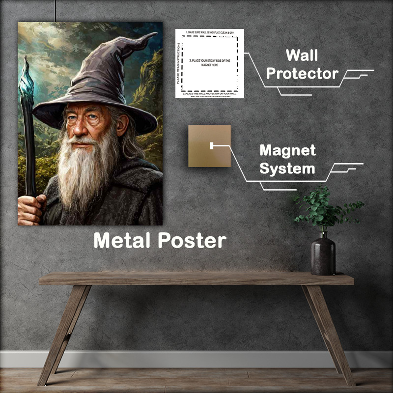 Buy Metal Poster : (painting of Gandalf the great)
