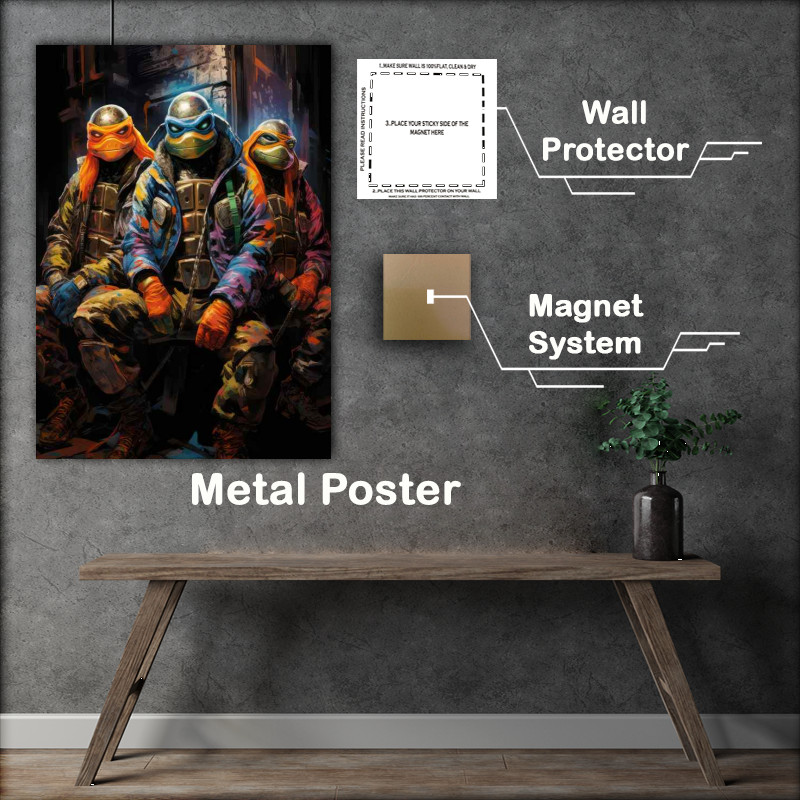 Buy Metal Poster : (Teenage mutant ninja turtles in a city)