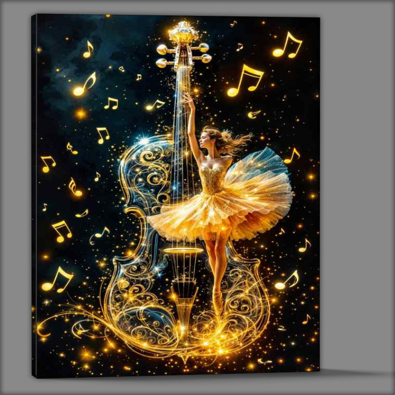 Buy Canvas : (Ballet dancer and musical notes)