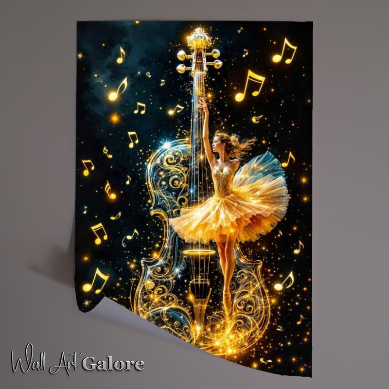 Buy Unframed Poster : (Ballet dancer and musical notes)