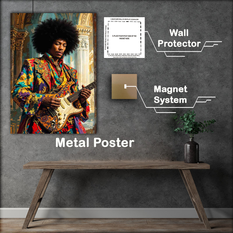 Buy Metal Poster : (Jimmy hendrix on the guitar)