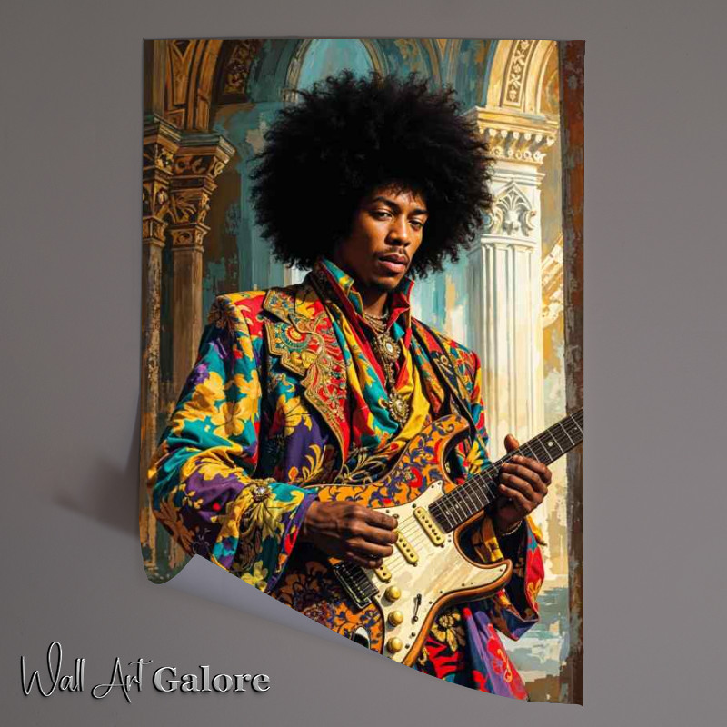 Buy Unframed Poster : (Jimmy hendrix on the guitar)