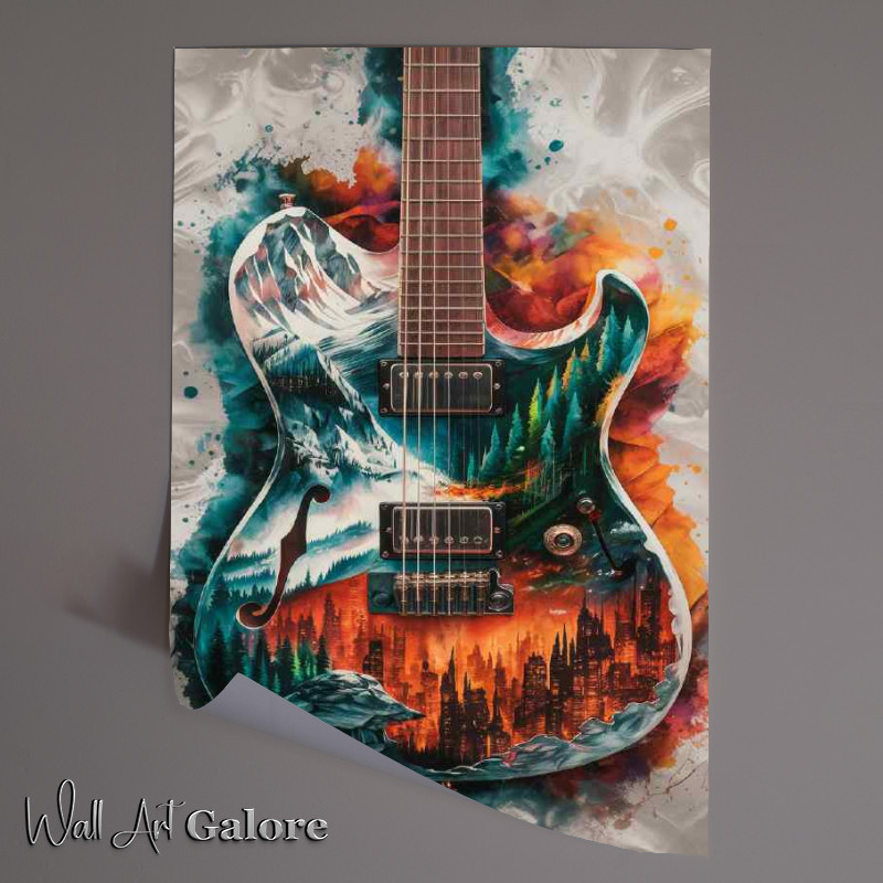 Buy Unframed Poster : (Nature and musical guitar)